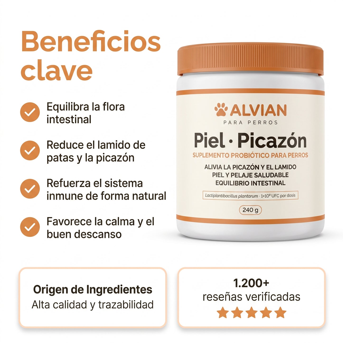 Suplemento probiótico para perros